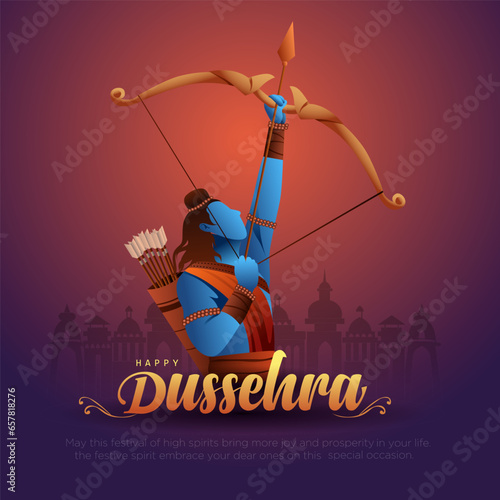 Fotografia Happy Dussehra festival of India