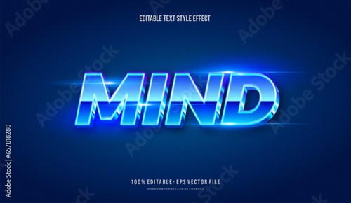 Modern Gradient bright color with futuristic theme mockup text. Editable 3d text effect styles