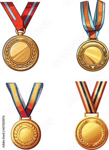 gold medal with ribbon