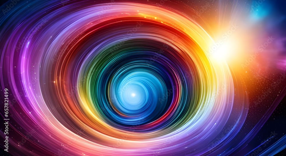 Leuchtende regenbogenfarben bunte Spuren, Kreise und Spiralen, wie ein kosmische Wellen, Tunnel oder Strudel in fernen Galaxien. Hintergrund und Vorlage für Wissenschaft und Technik. Leuchtende regenbogenfarben bunte Spuren, Kreise und Spiralen, wie ein kosmische Wellen, Tunnel oder Strudel in fernen Galaxien. Hintergrund und Vorlage für Wissenschaft und Technik.
