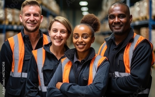 Group of diverse workers in...
