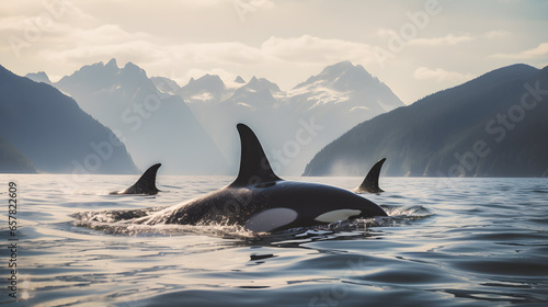 Orca Killer Whale in the Pacific Ocean