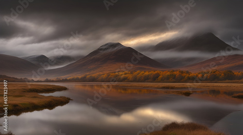 Beautiful Landscape, Scottish Inspired/ British looking Mountains and Moors Art © Elli