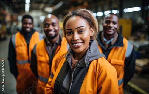 Group of diverse workers in...