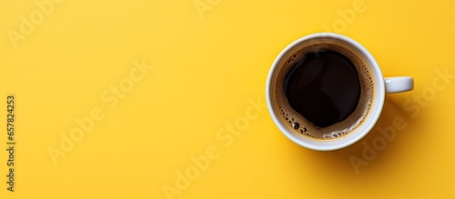 Black coffee on yellow