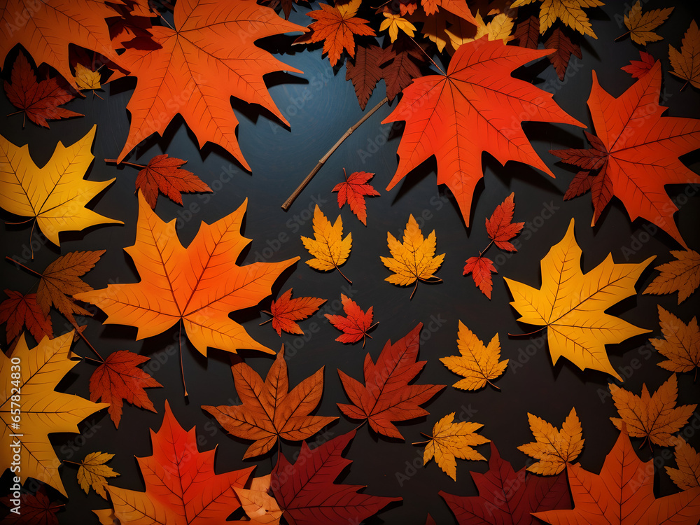 Autumn Leaves Backdrop Seasonal Beauty in Digital Art Autumn Leaves Backdrop Seasonal Beauty in Digital Art