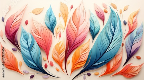 abstact colorful feather. feather as a background, Generate Ai