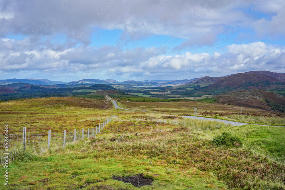 The road B862 and the Great Glen in the Scottish Highlands