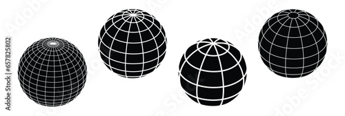 simple classic globe wireframe set