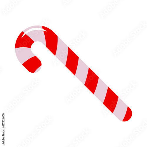 Candy cane icon. Colored silhouette. Front side view. Vector simple flat graphic illustration. Isolated object on a white background. Isolate.