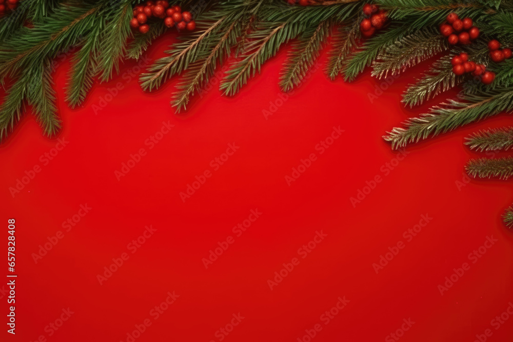 Merry Christmas and Happy New Year with red tone background. Generative AI Merry Christmas and Happy New Year with red tone background. Generative AI