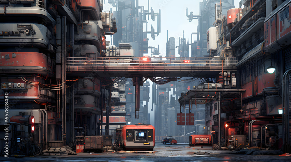 Fototapeta premium Urban street ghetto retro , cyberpunk