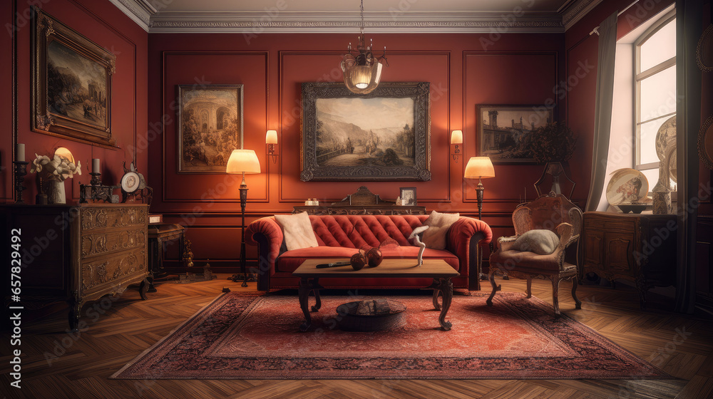 Colonial style, living room Colonial style, living room