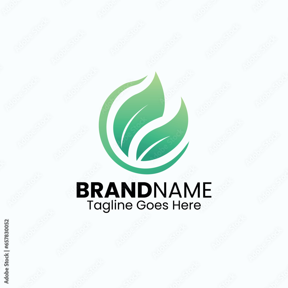 Green Leaf Logo Design Vector