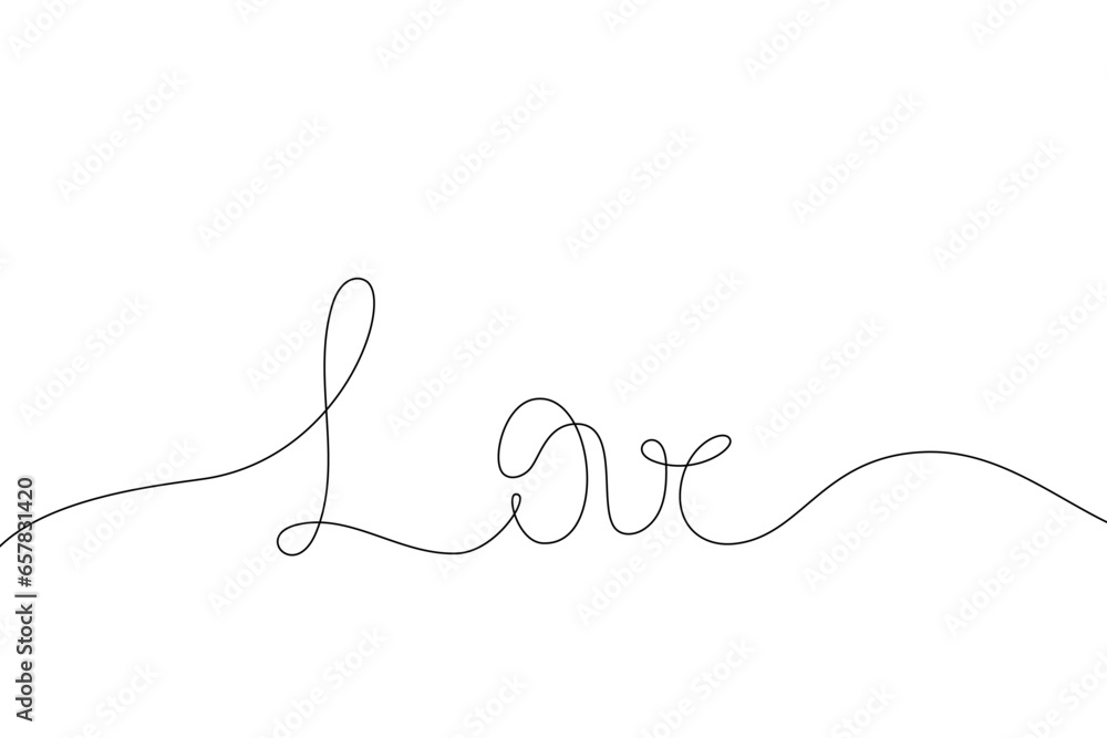 Vector handwriting word love. Hand drawn one continuous line. Vector handwriting word love. Hand drawn one continuous line.