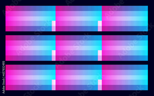 Gradient color set with rectangle color palate and web banner template vector