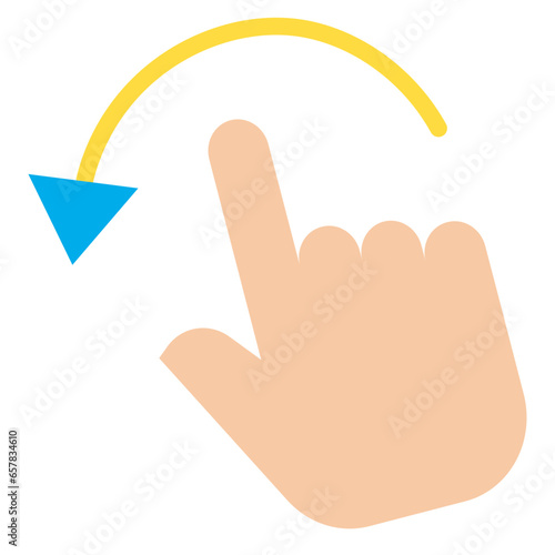 Flat Rotate hand gesture icon