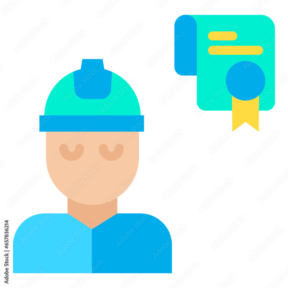 Flat Engineering Certificate icon Flat Engineering Certificate icon