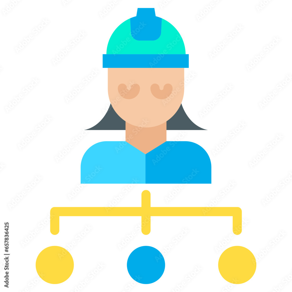 Flat woman Assignment icon