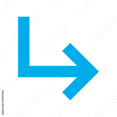 Flat Turn Down Right arrow icon