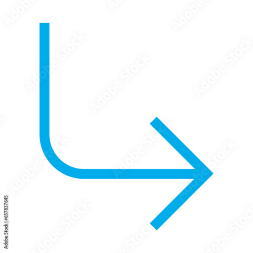 Flat Turn Down Right arrow icon