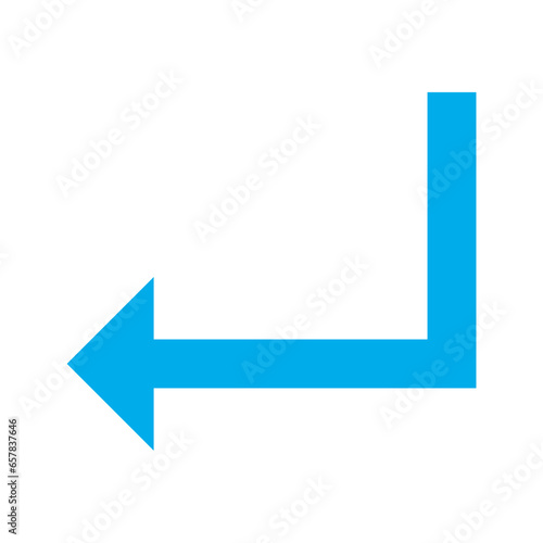 Flat Turn Down Left arrow icon