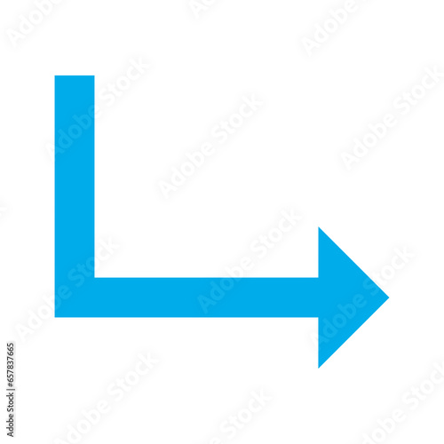Flat Turn Down Right arrow icon