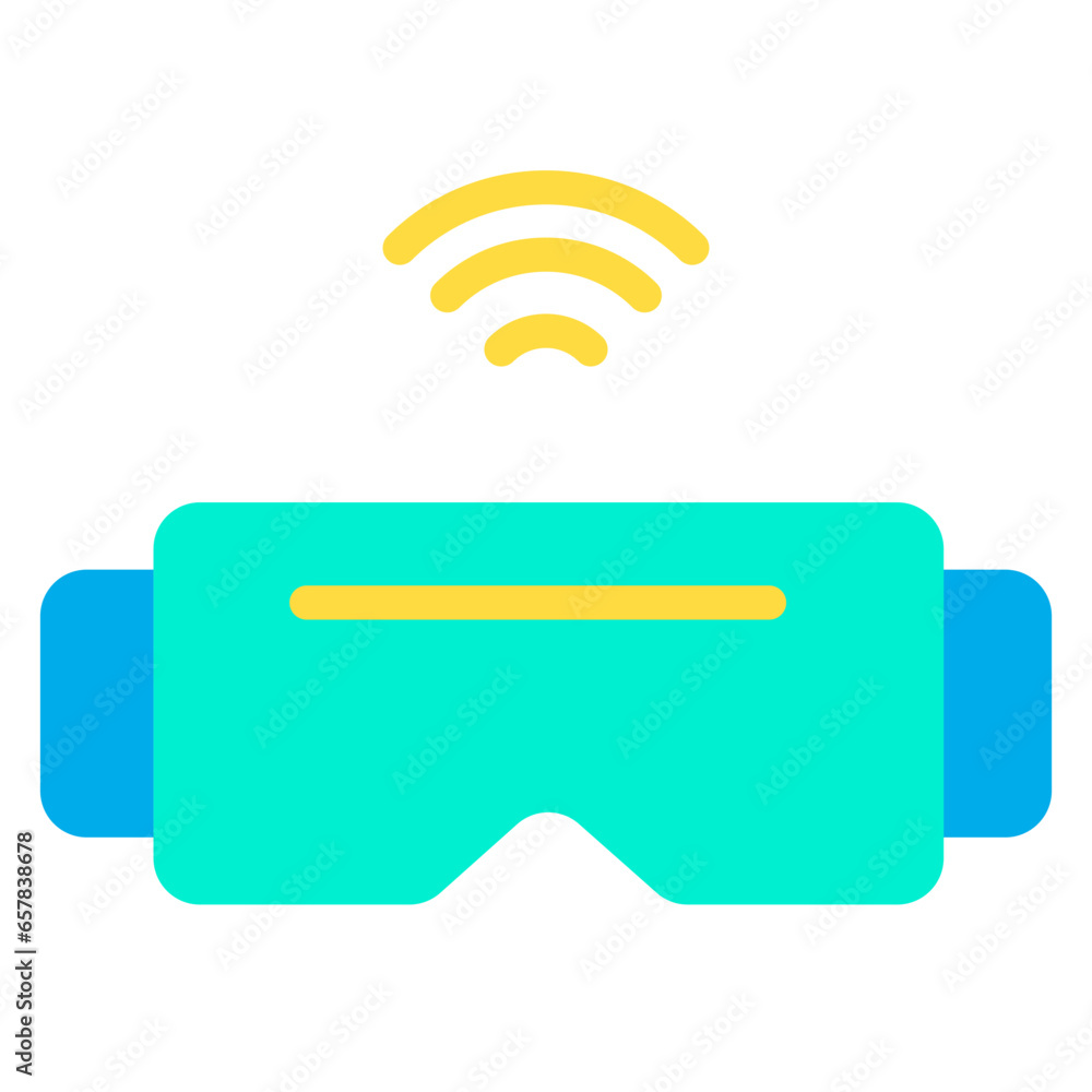 Flat Vr glasses icon