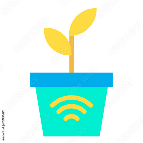 Flat Pot Plant icon