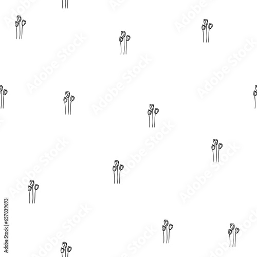 Hand drawn seamless pattern with abstract flowers.Botanical illustration for home decor, interior design, wallpaper, kids fashion, print for cover design,packaging paper.