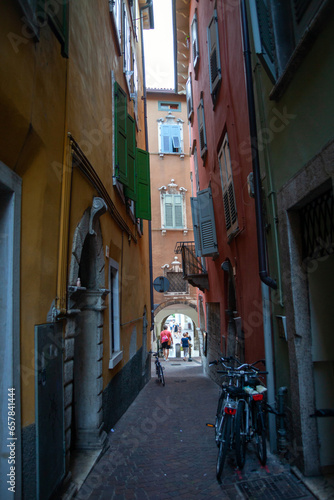 Street view from city Riva del Garda  Lombardy  Italy 