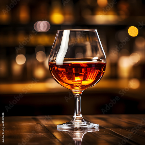Brandy in a Snifter Glass. Generative ai. 