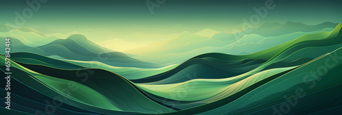 Abstract green waves, background for wallpaper, wallpaper, green sustainable energy concept