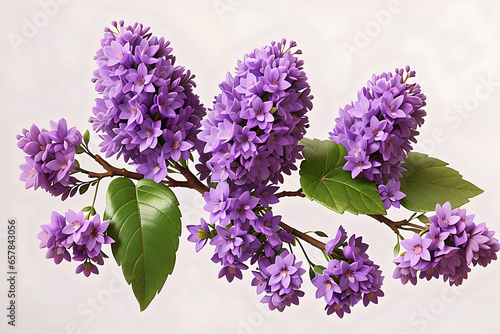  cute bircollection of small purple lilac flowers isolated