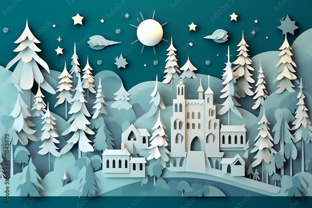 Merry Christmas paper art