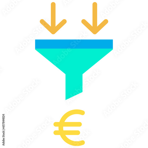 Flat Euro Funnel icon