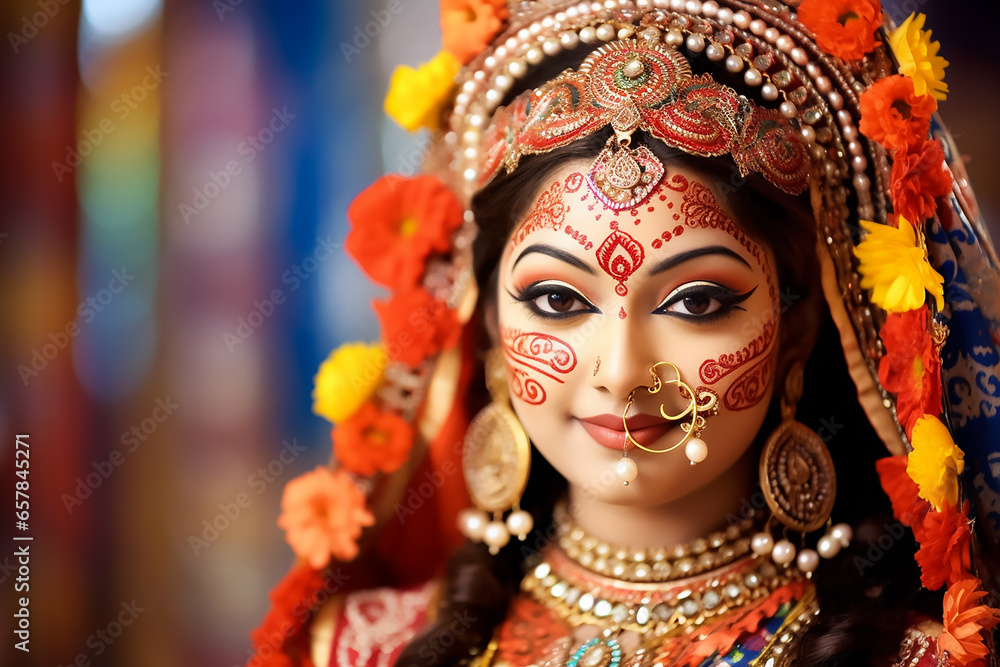Goddess Durga puja celebration Goddess Durga puja celebration