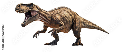 Tyrannosaurus rex dinosaur. Dinosaur on a light transparent background. PNG file. Generative AI © michalsen