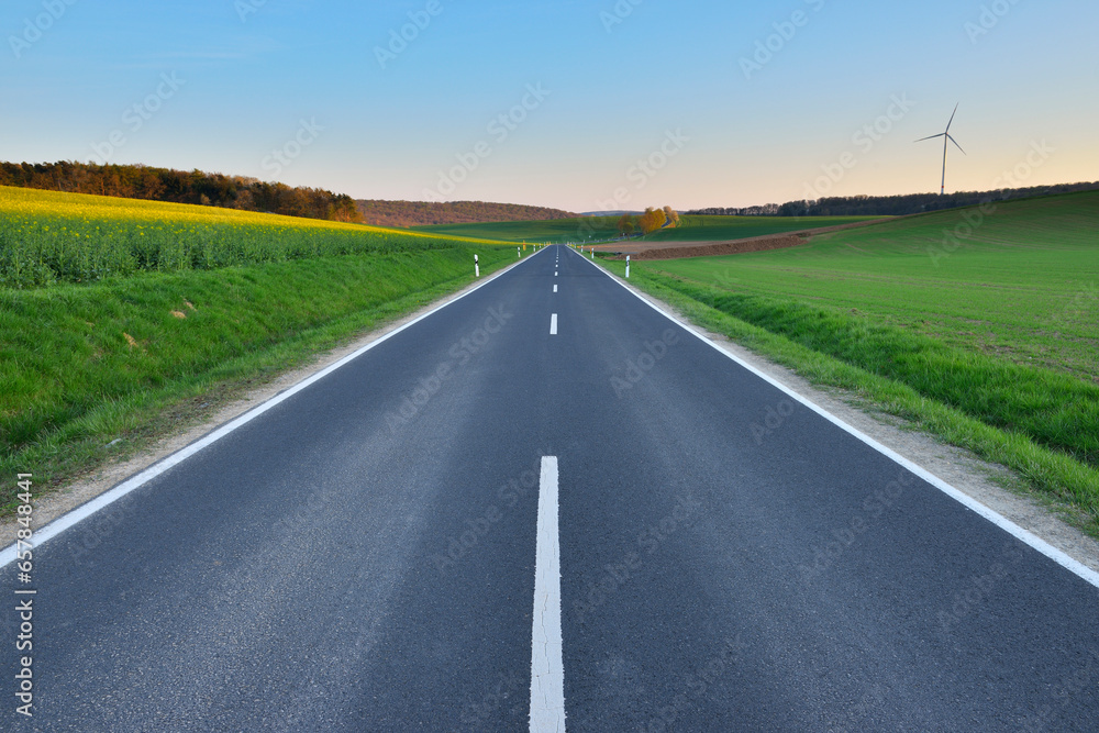 Country Road in Spring, Birkenfeld, Main-Spessart District, Franconia, Bavaria, Germany Country Road in Spring, Birkenfeld, Main-Spessart District, Franconia, Bavaria, Germany