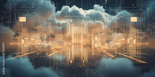 Exploring Cybersecurity in the Cloud: 4 Essential Features to Consider, Evoking Atmospheres of Accurate Detail, Illuminated in Light Bronze and the Ethereal Hues of the Sky