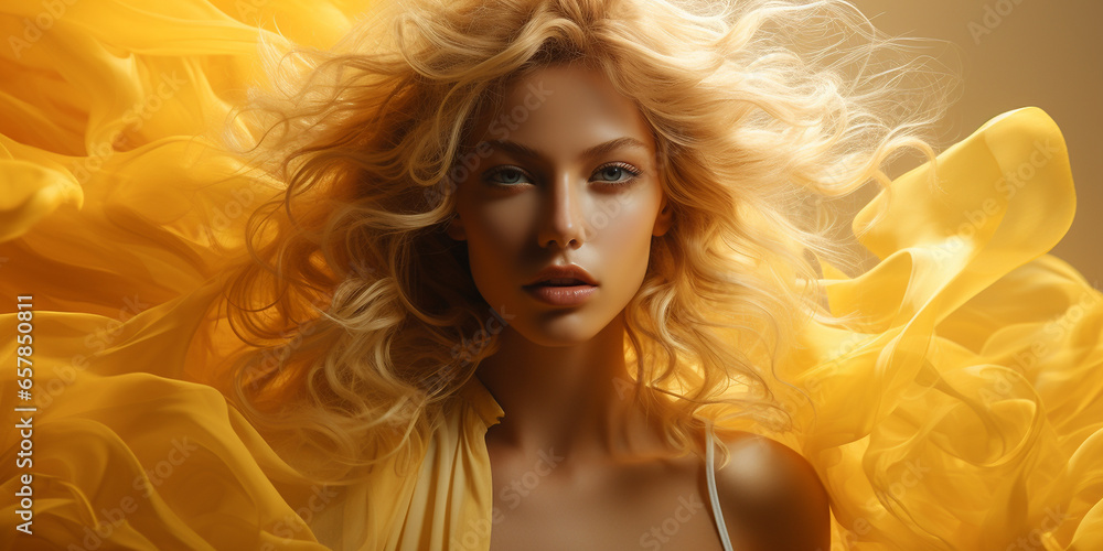 Sinnliches erotisches Sexy Gesicht einer Frau in Gold mit schöner Visagistik für die Kosmetik als Poster Nahaufnahme, ai generativ Sinnliches erotisches Sexy Gesicht einer Frau in Gold mit schöner Visagistik für die Kosmetik als Poster Nahaufnahme, ai generativ