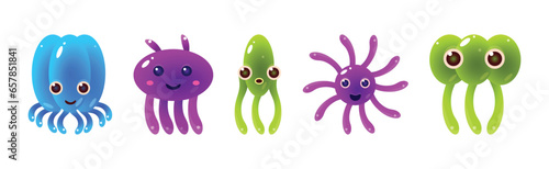 Funny Sea Animals and Underwater Creature Vector Set