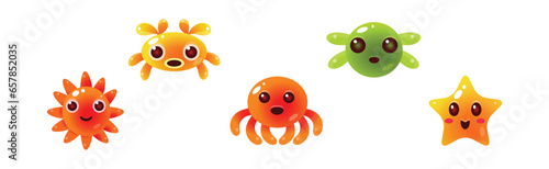 Funny Sea Animals and Underwater Creature Vector Set