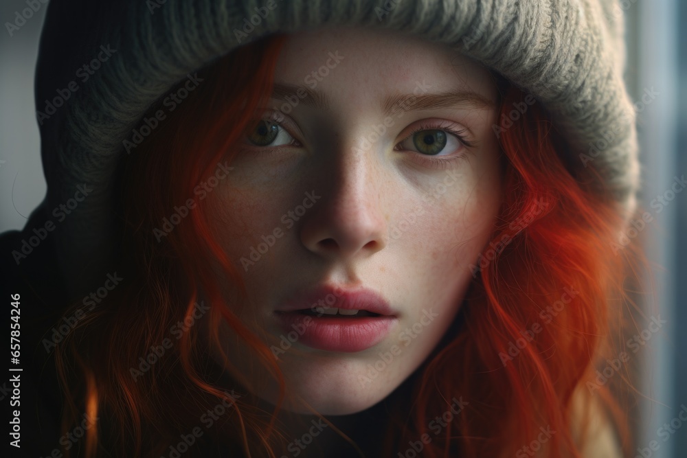 A close-up view of a person with vibrant red hair. This image can be used to represent uniqueness, individuality, and beauty. It is suitable for various projects and designs. A close-up view of a person with vibrant red hair. This image can be used to represent uniqueness, individuality, and beauty. It is suitable for various projects and designs.
