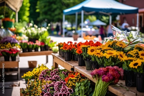 Wallpaper Mural Flowers in market in the city
 Torontodigital.ca