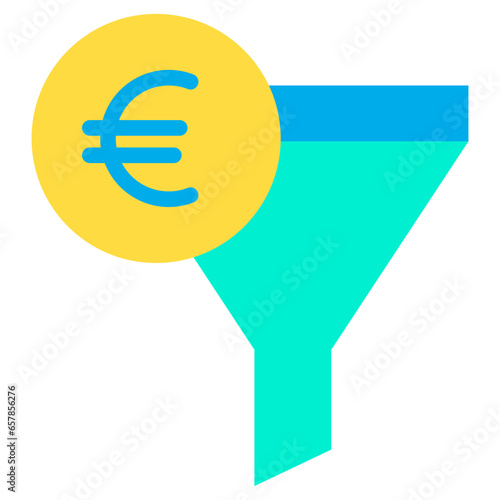 Flat Euro Funnel icon