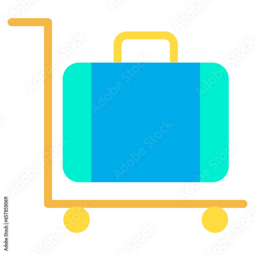 Flat Suitcase Trolly icon