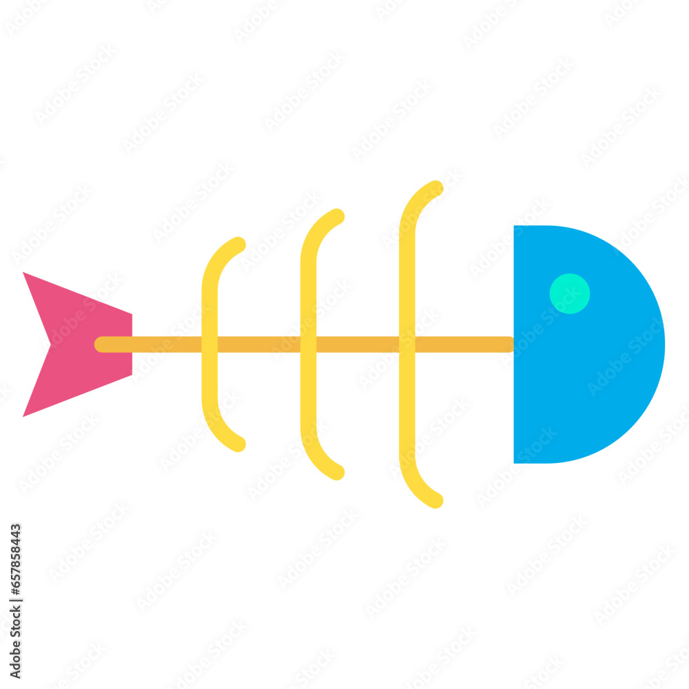 Flat Fish bone icon Flat Fish bone icon