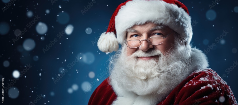 Santa Claus with a blue background setting Santa Claus with a blue background setting