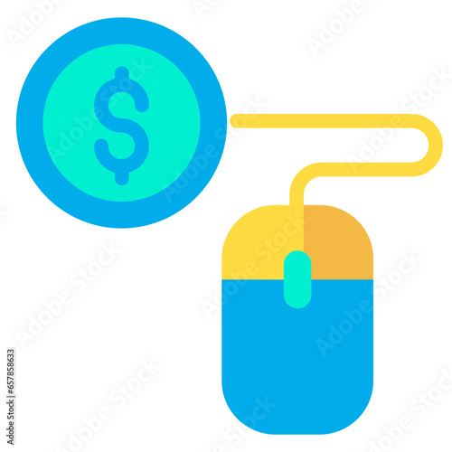 Flat Dollar click icon